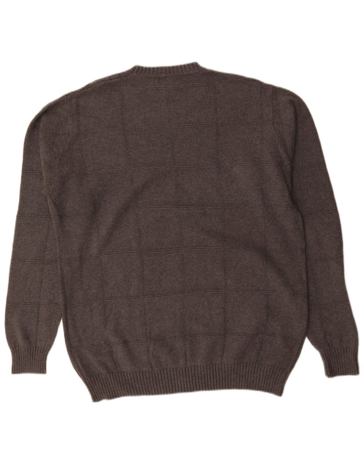 Dockers Herre høje trøje med rund hals, stor grå ternet bomuld