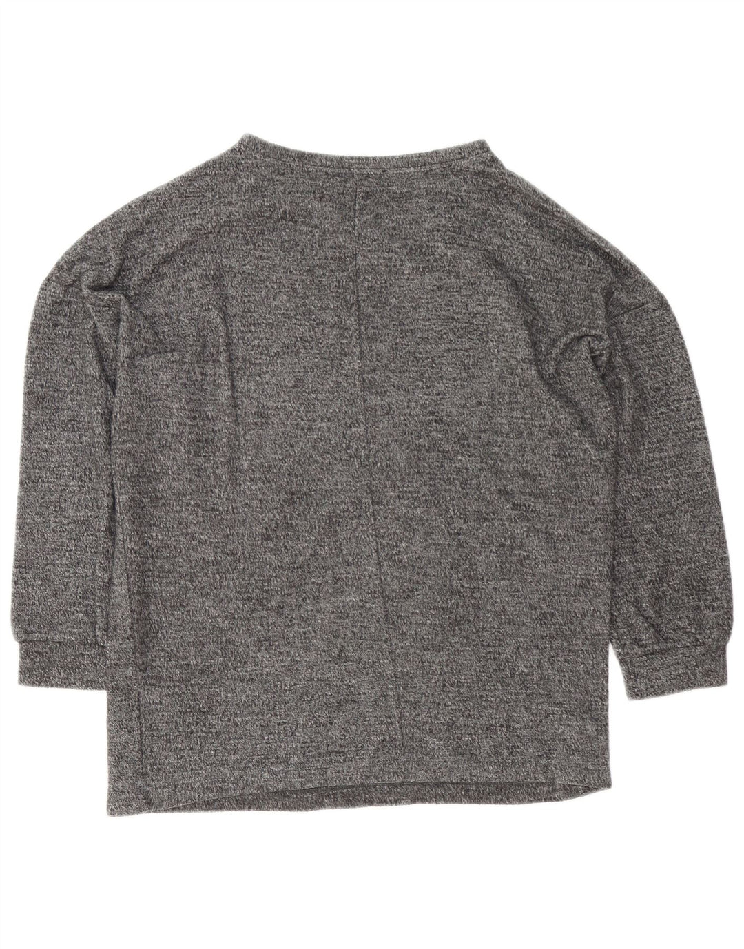 Zara Dame Oversized Grafisk Top Langærmet UK 8 Små Grå Flecked