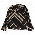 Zara Damebluse Top UK 10 Lille sort geometrisk polyester