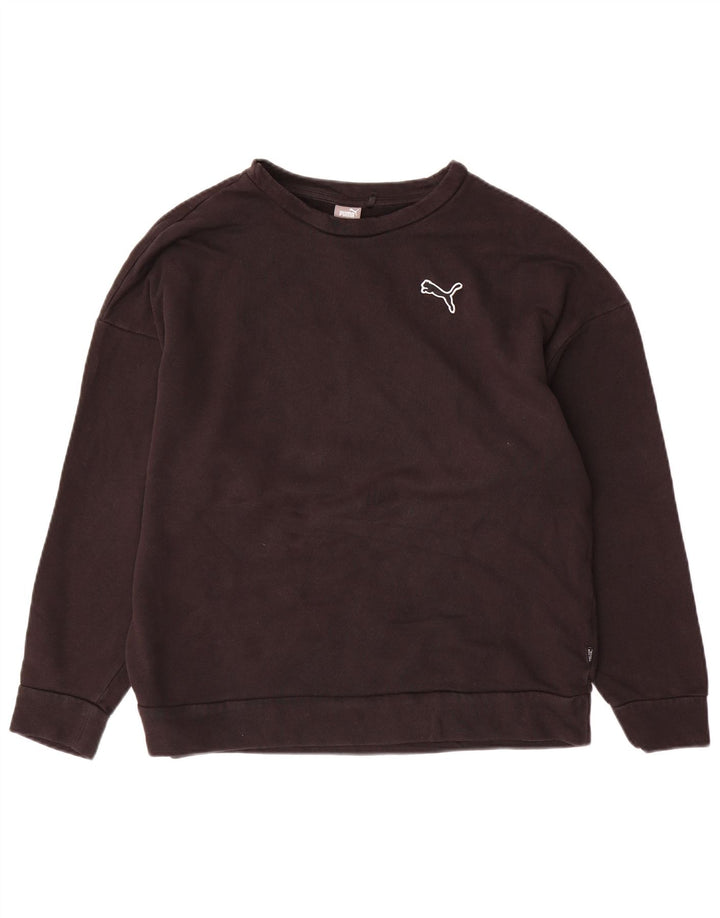 Puma Dame Sweatshirt Jumper UK 16 Stor sort bomuld