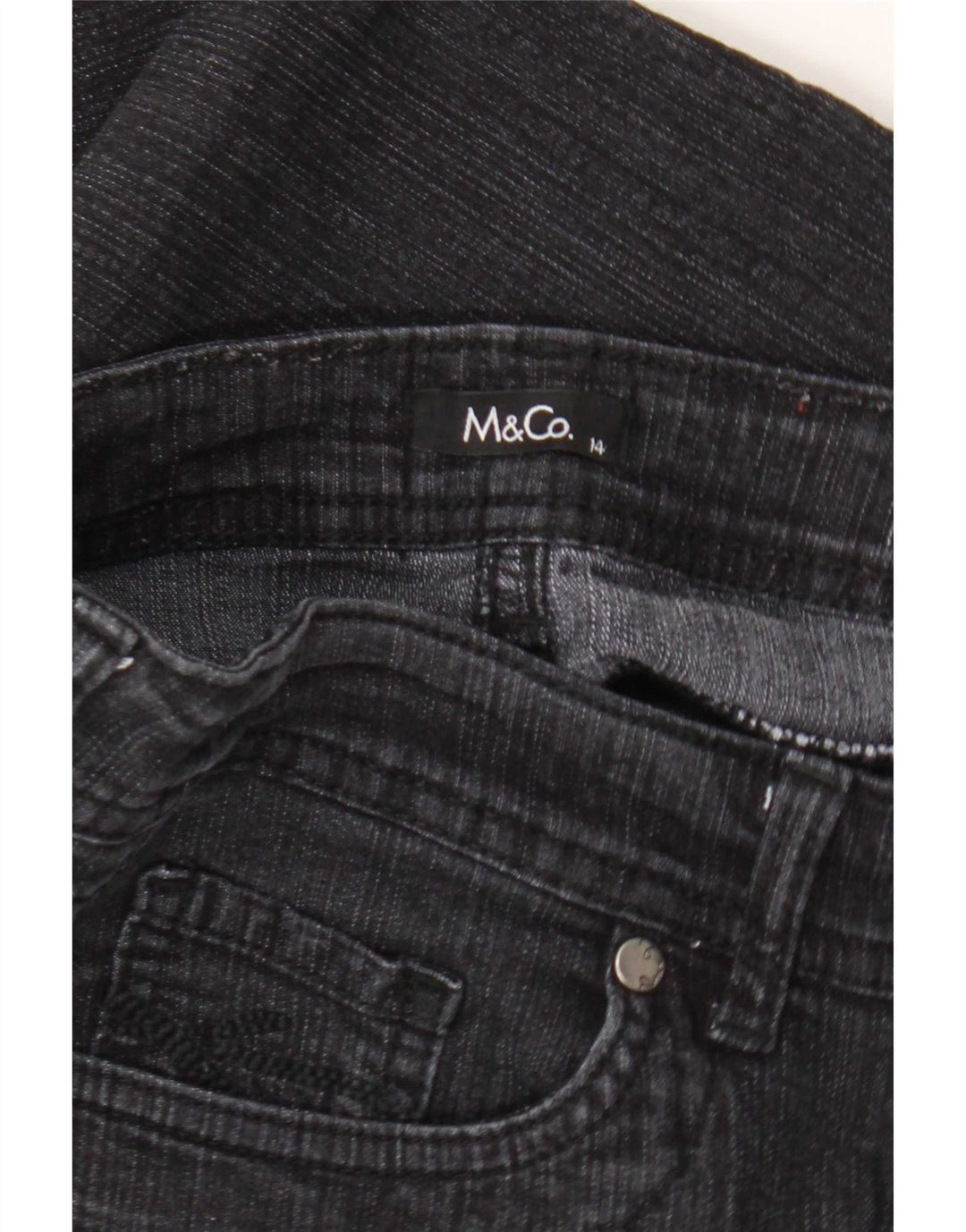 M&Co Dame Straight Jeans UK 14 Large W34 L27 Sort