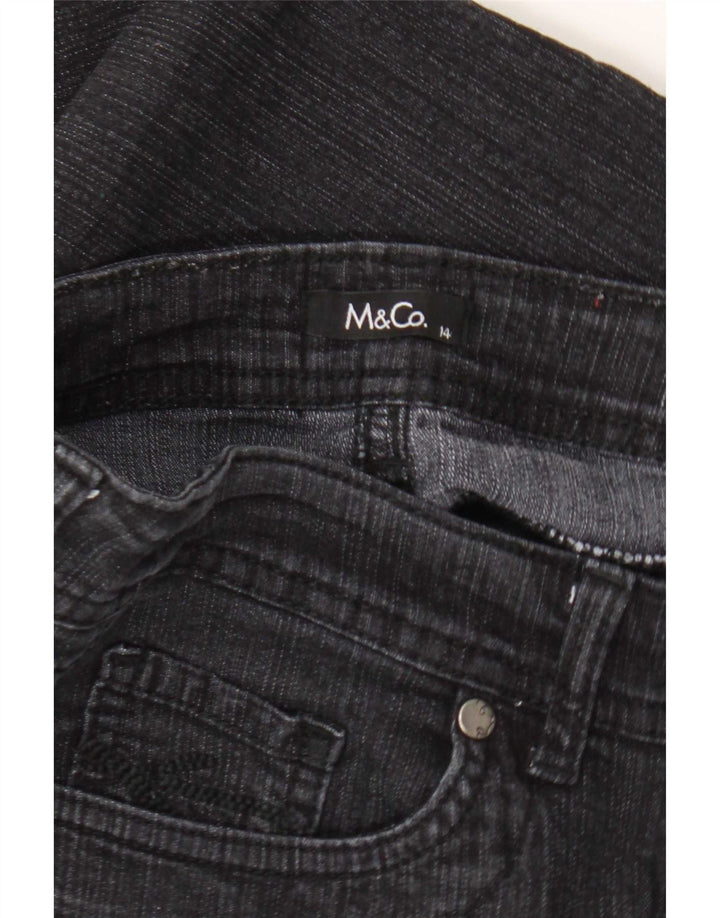 M&Co Dame Straight Jeans UK 14 Large W34 L27 Sort