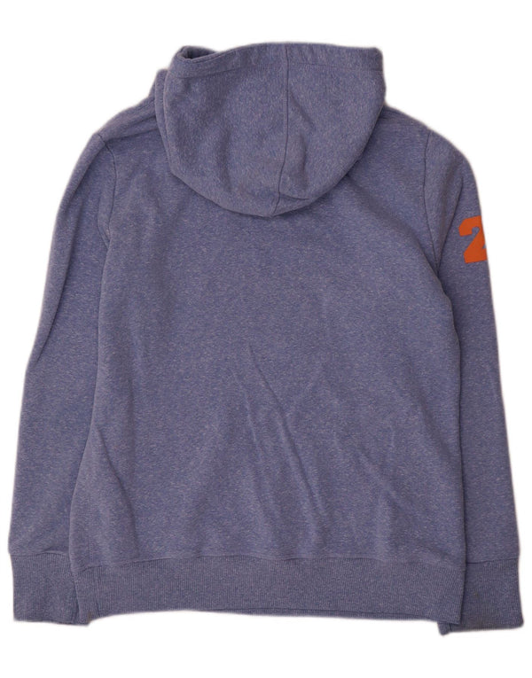 Superdry grafisk hættetrøjetrøje til kvinder UK 16 Large Blue Flecked Bomuld