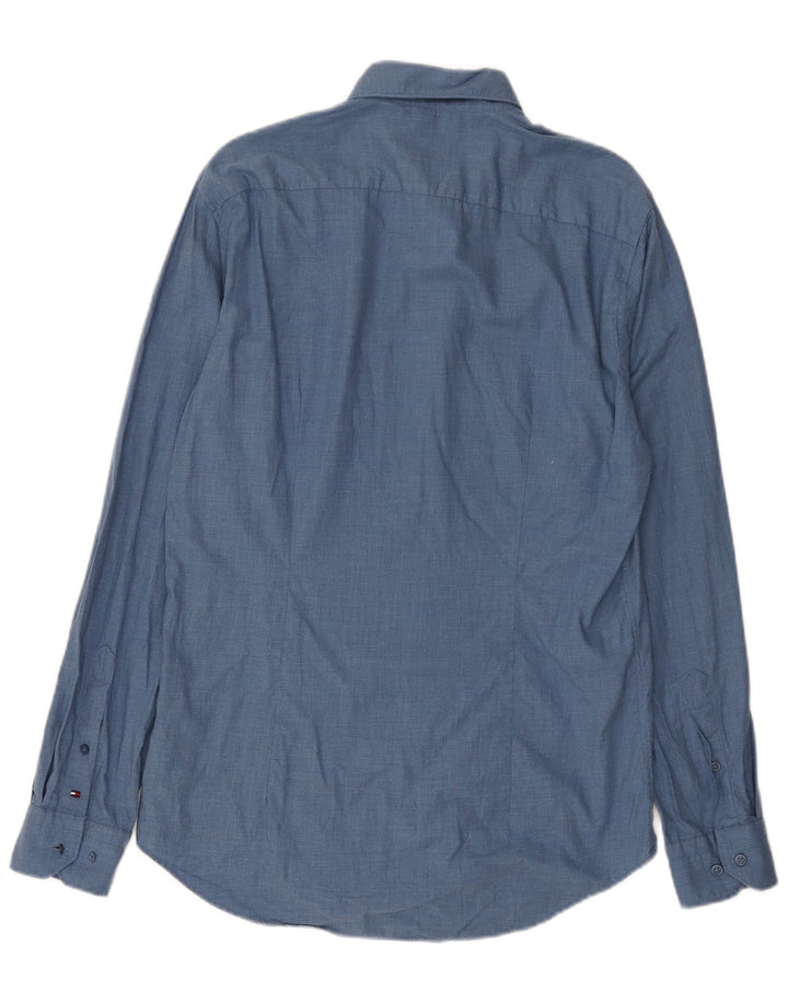 Tommy Hilfiger Herre Slim Fit skjorte str. 40 Medium Blue Cotton