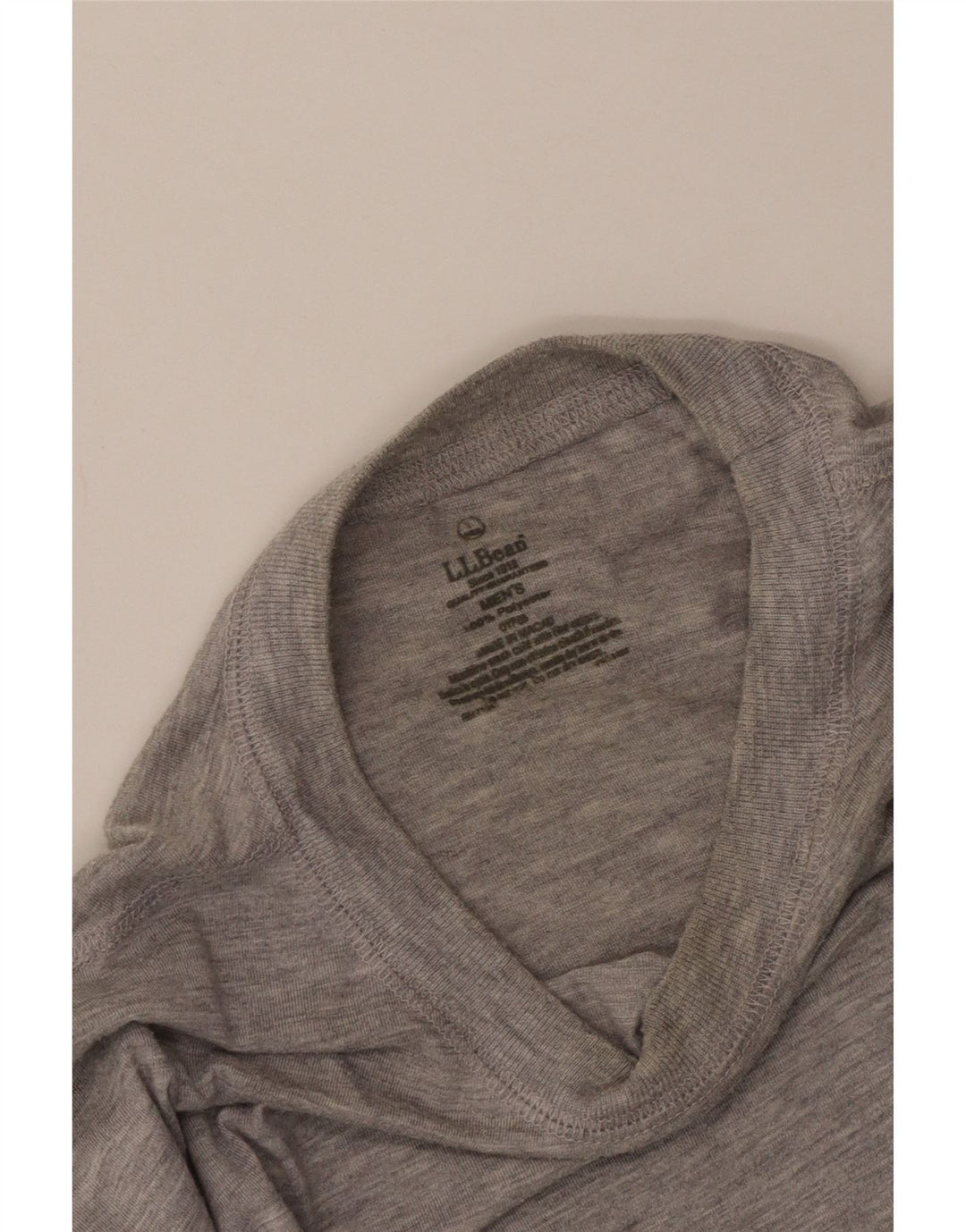 L.L.Bean Herre T-shirt Top Medium Grey Flecked Polyester