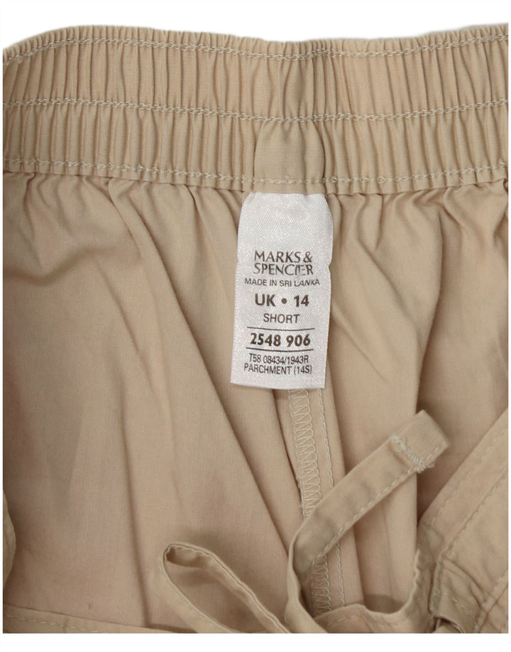 Marks & Spencer Dame Cropped Trousers UK 14 Medium W28 L26 Beige
