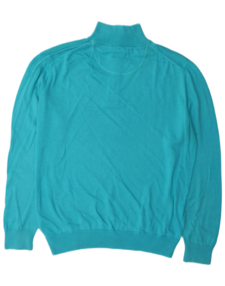 Gant Herre Zip Neck Jumper Sweater Stor Blå Bomuld