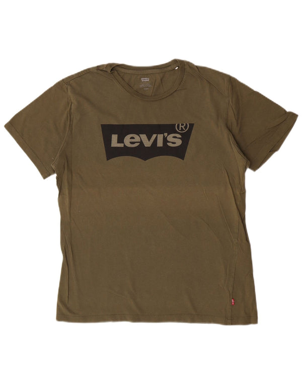 Levi's Herre grafisk T-shirt Top Medium Khaki Bomuld