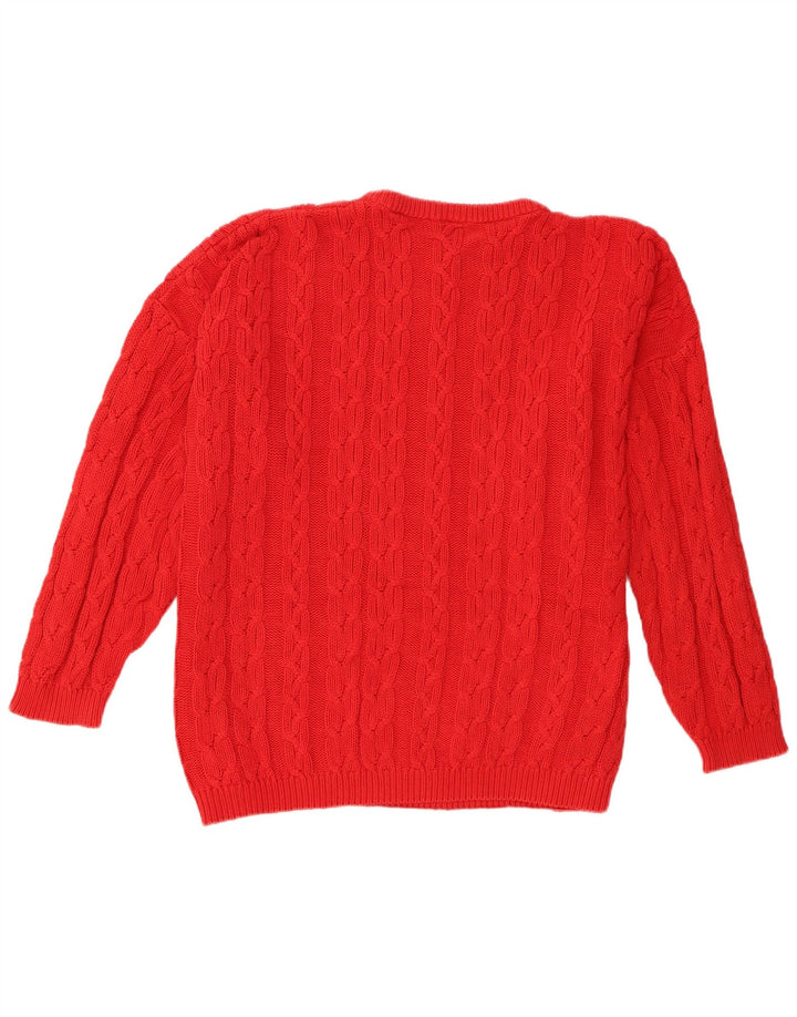 Lecomte dame sweater med rund hals i overstørrelse UK 18 XL rød bomuld