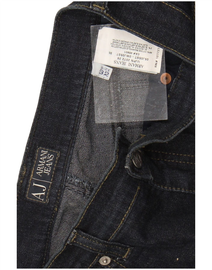 Armani Kvinder Højtalje Tapered Jeans W32 L34 Marineblå Bomuld