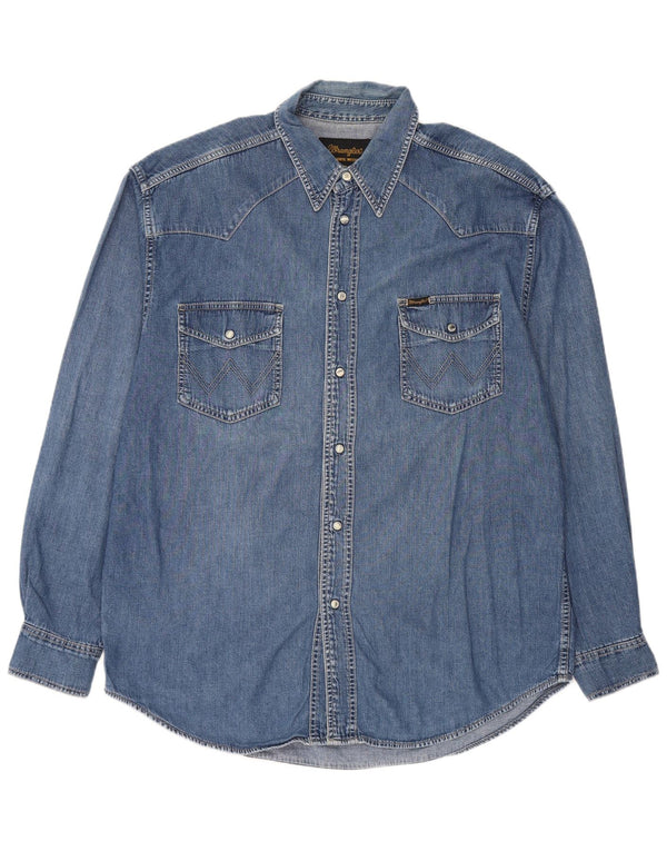 Wrangler Herre Denim Shirt XL Blå Bomuld