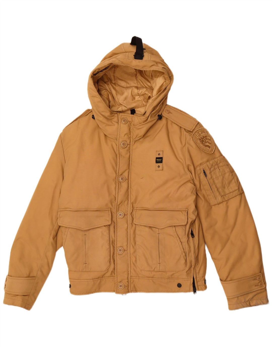 Blauer Military Bomber Jacket med hætte til mænd UK 42 XL Beige Polyamid