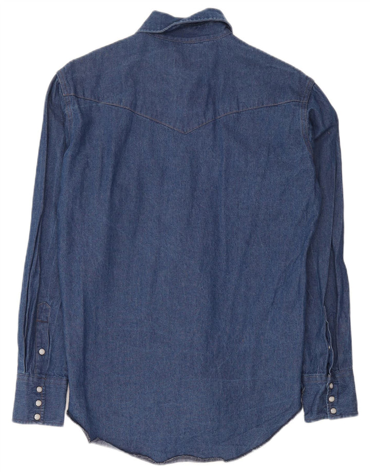 Wrangler Herre Western Denim skjorte str. 15 Medium Blue Cotton