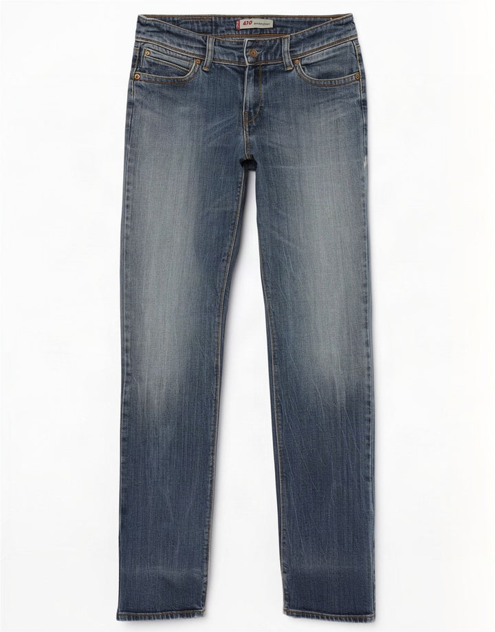 Levi's Dame 470 Straight Jeans W29 L34 Blå Bomuld