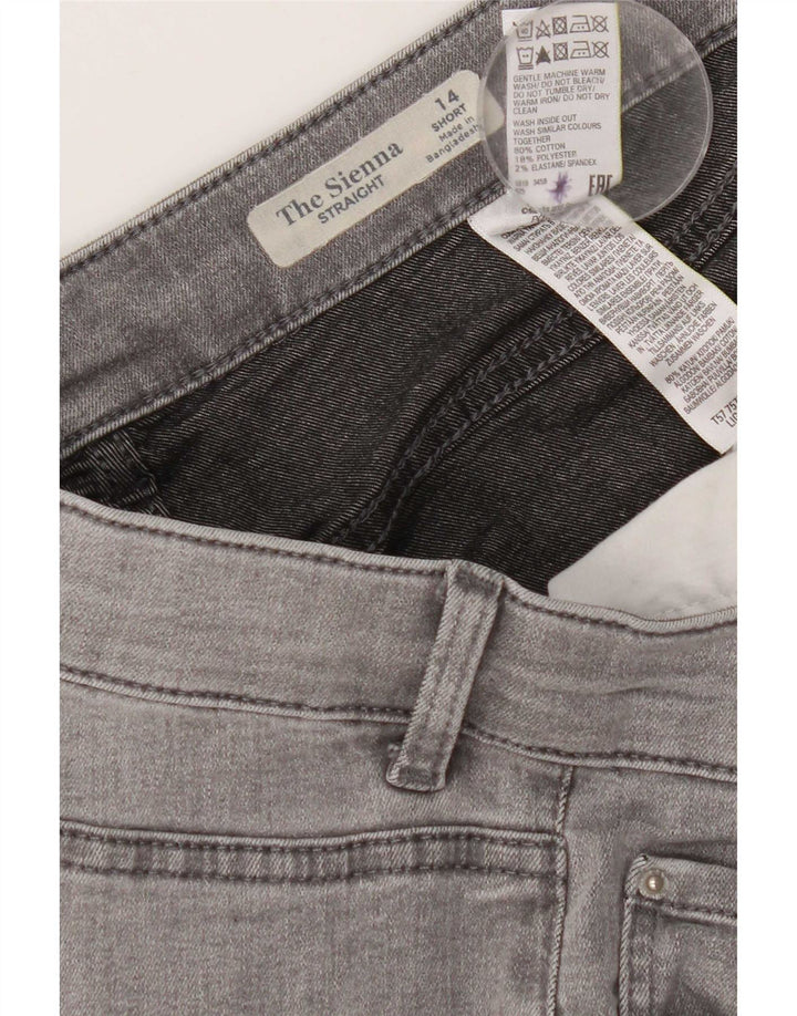 Marks & Spencer Dame The Sienna Straight Jeans UK 14 Medium W32 L28 Grå
