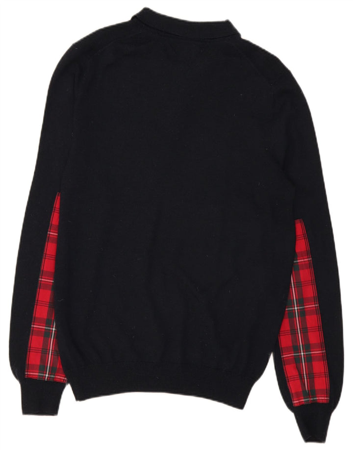 Lyle & Scott Herre polo-hals sweater mellem sort ternet uld