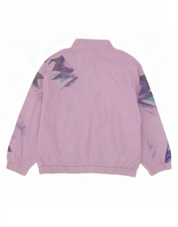 Maser M Womens Oversized træningsdragt Topjakke US 10 Stor Lilla Geometrisk