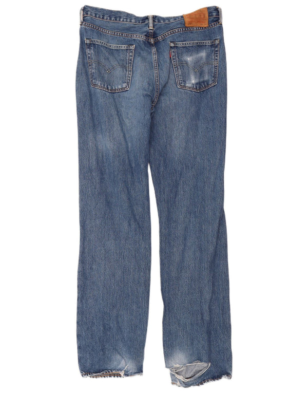 LEVI'S Mens 514 Straight Jeans W34 L34 Blue Cotton
