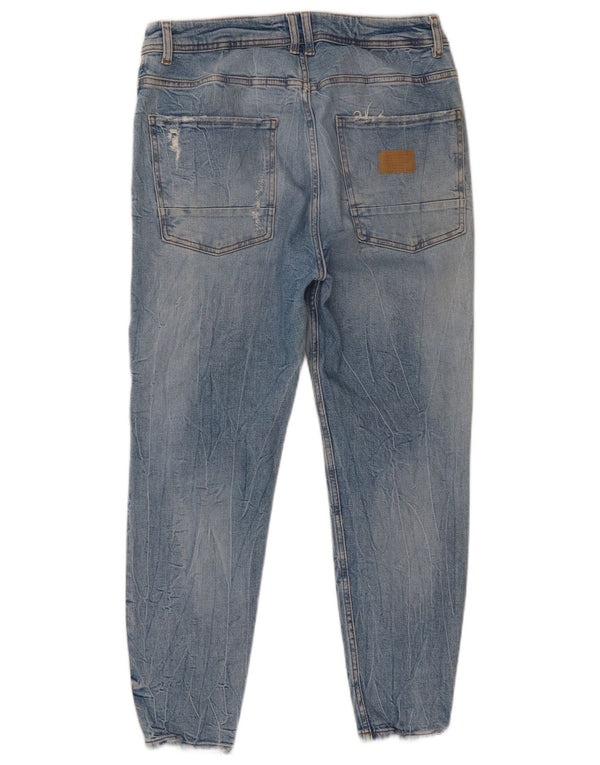 Zara Herre Distressed Tapered Jeans EU 46 XL W36 L26 Blå