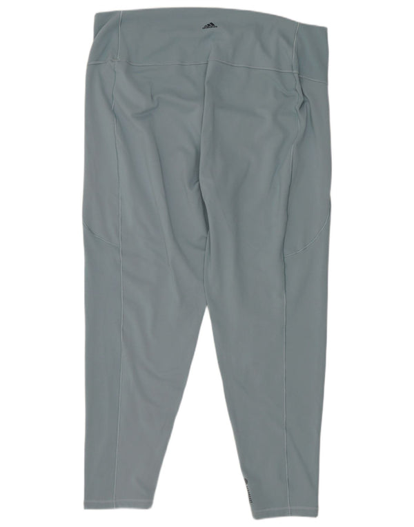 Adidas Dame Crop Leggings UK 24/26 2XL W36 L25 Blå Polyester