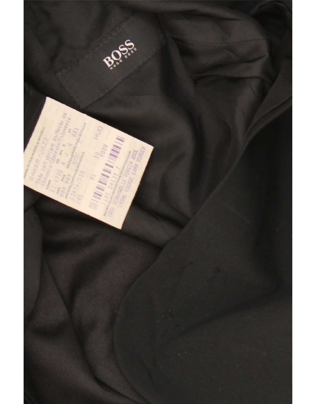 Hugo Boss Herre 3-knaps blazerjakke UK 38 Medium Black Virgin Wool