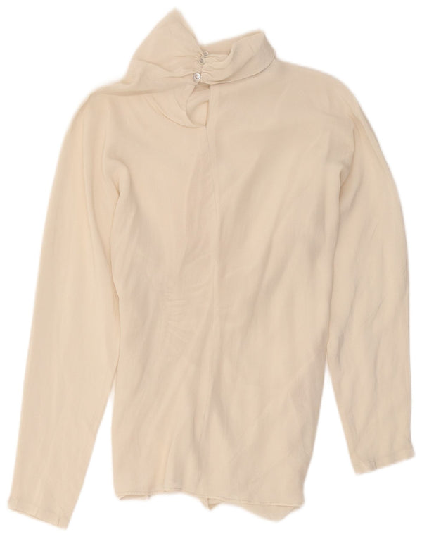 Pancaldi & B Damebluse Top UK 10 Small Off White Silke
