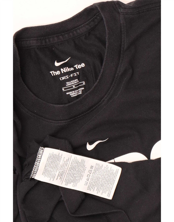 Nike Herre Dri Fit grafisk T-shirt Top Medium Sort Bomuld