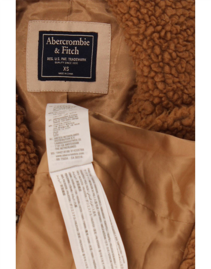 Abercrombie & Fitch Dame Teddy Oversized Overfrakke UK 6 XS Brun Polyester