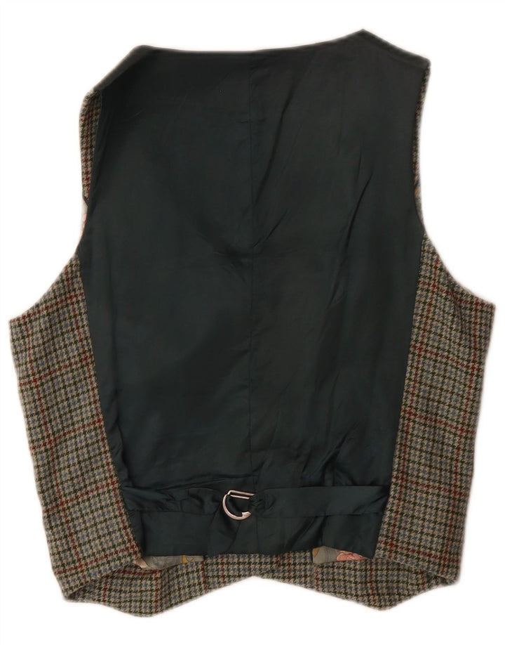 Jigsaw Damevest UK 14 Medium Green Houndstooth Wool Classic