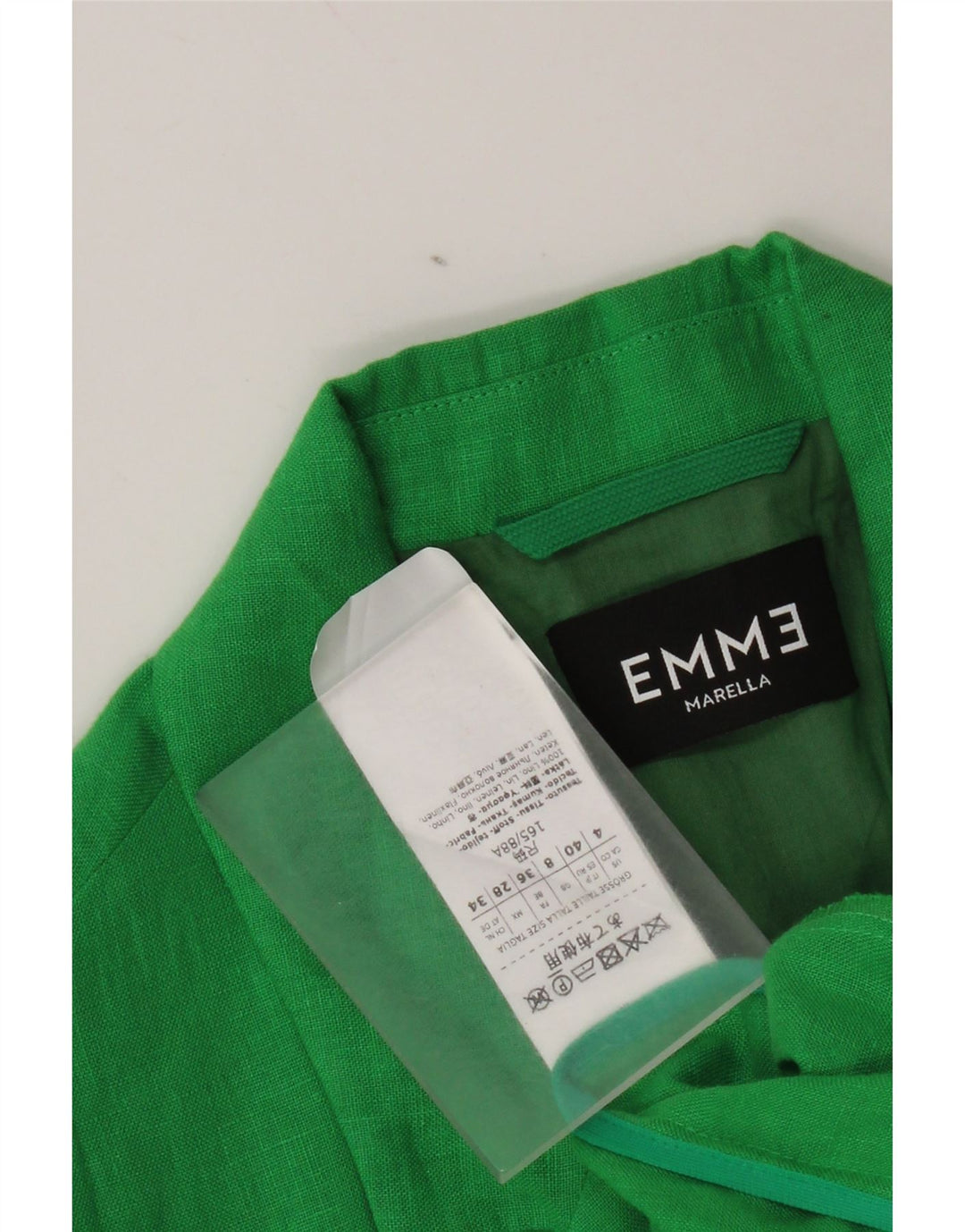Marella Dame EMME 1 Knap Blazer Jacket UK 8 Small Green Linen