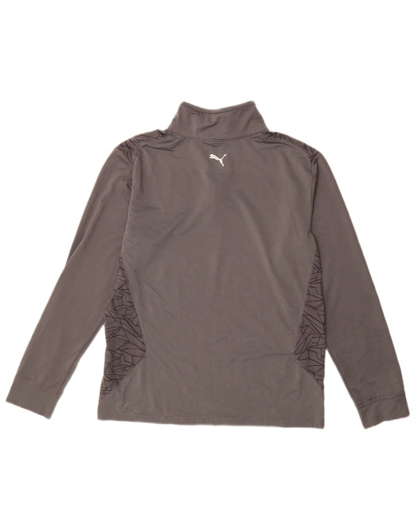 PUMA Drenge Zip Neck Pullover Træningsdragt Top 11-12 År Stor Grå