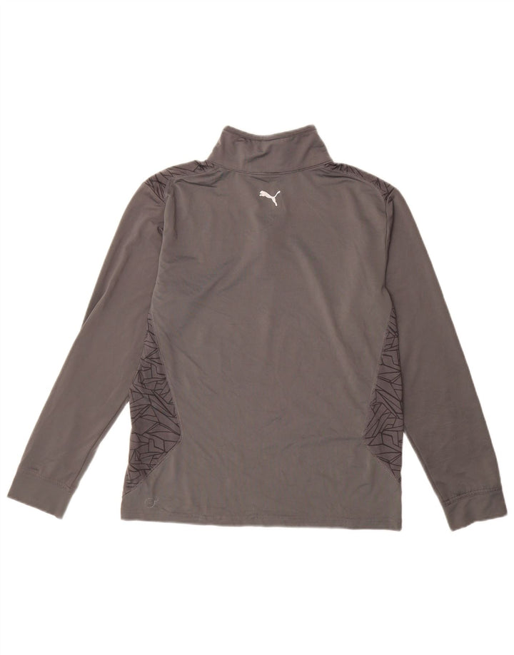 PUMA Drenge Zip Neck Pullover Træningsdragt Top 11-12 År Stor Grå