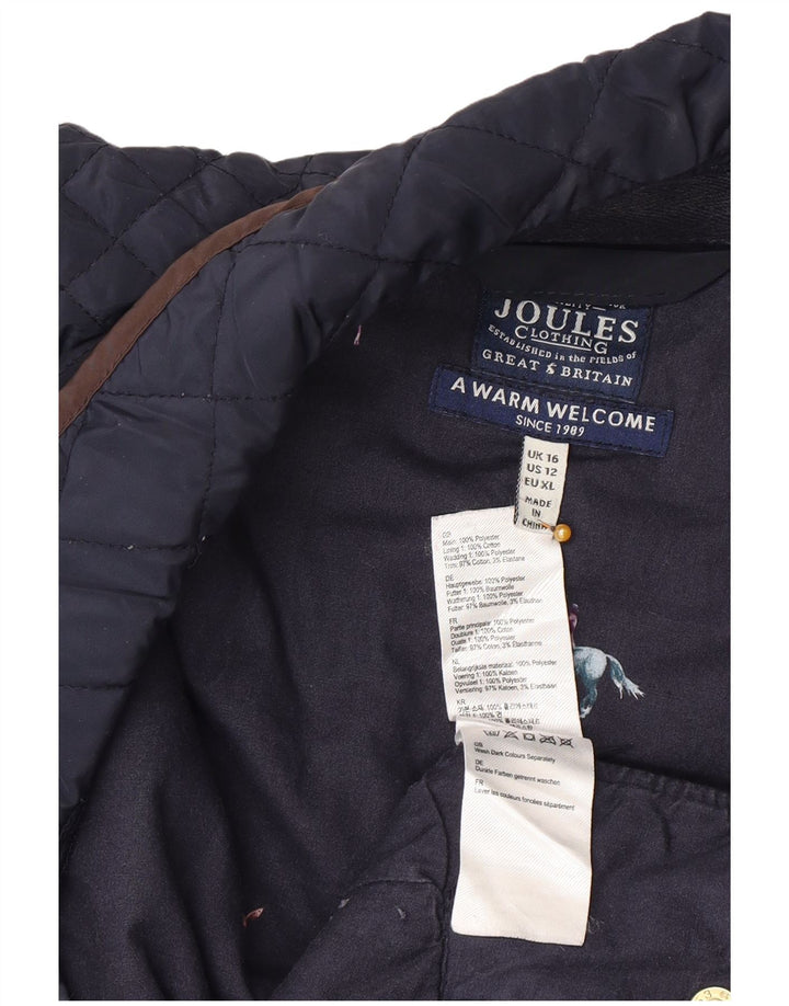 Joules Dame Quilted Gilet UK 16 Large Navy Blue Polyester