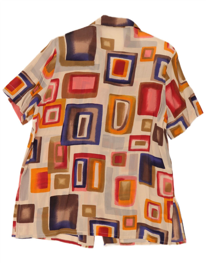 Mirella Matteini Dame Skjorte Bluse IT 46 Stor Flerfarvet Geometrisk