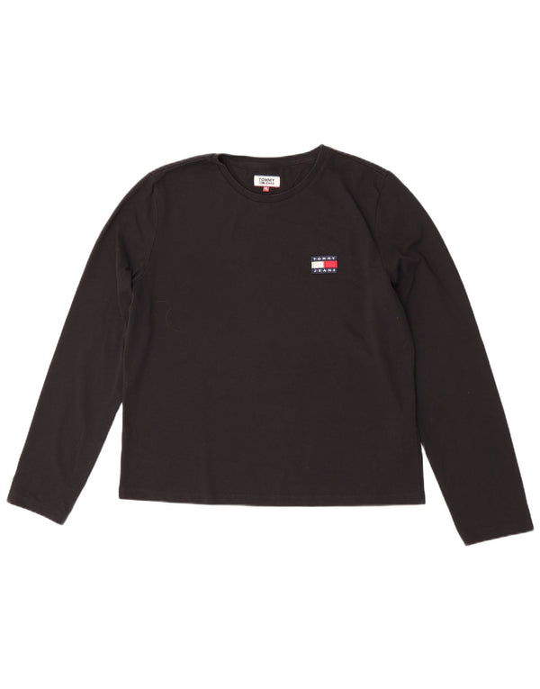 Tommy Hilfiger Dame Top Langærmet UK 18 XL Sort Bomuld