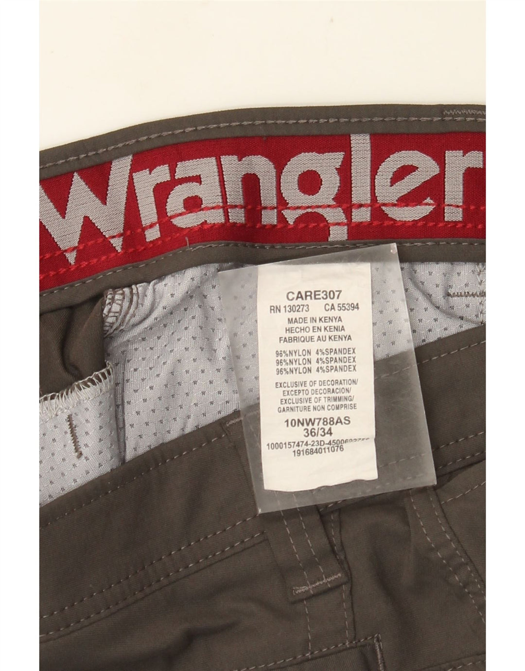 WRANGLER Straight Cargo bukser til mænd W36 L34 Grå nylon