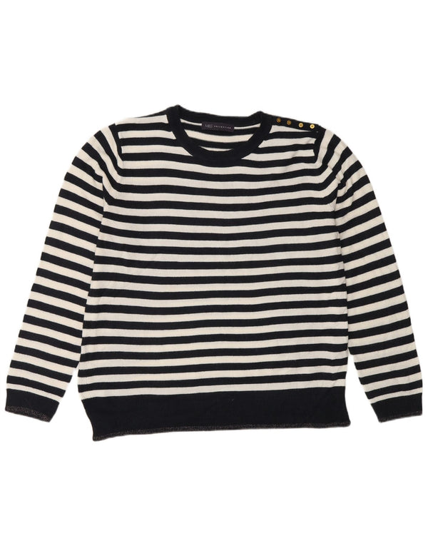Marks & Spencer Womens Crew Neck Jumper Sweater UK 14 Large Navy Blue