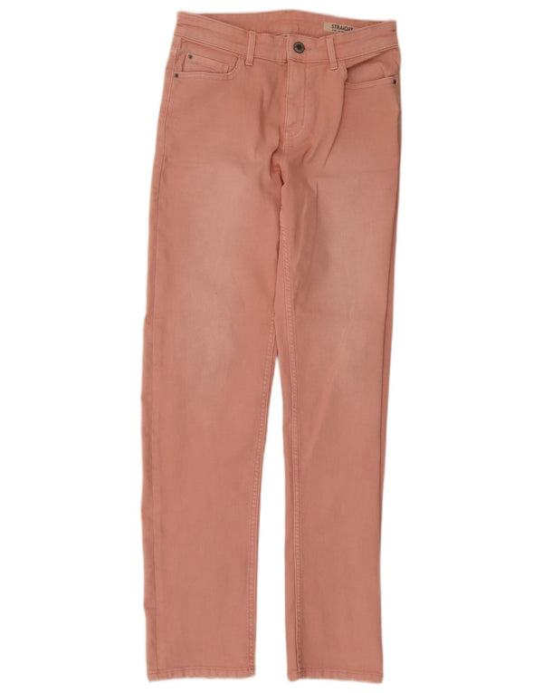 Marks & Spencer Dame Regular Fit Straight Jeans UK 10 Small W28 L31 Pink