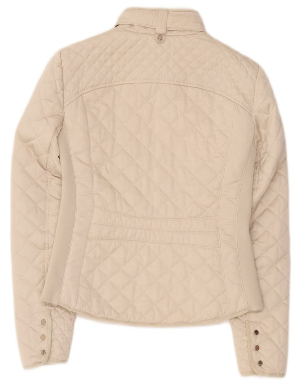 Zara Quiltet jakke til kvinder UK 12 Medium Off White