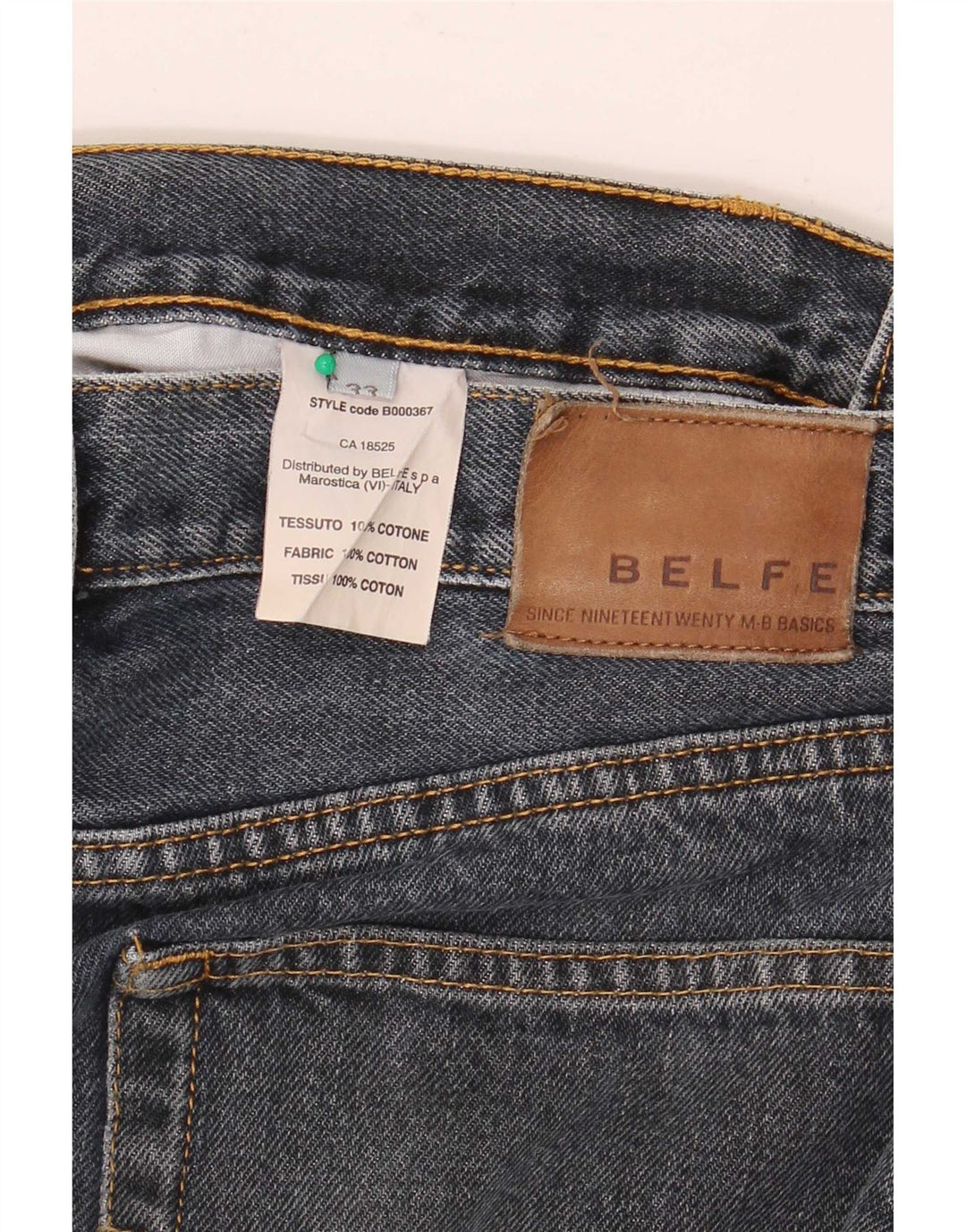 Belfe Herre Cropped Jeans W33 L26 Blå Bomuld