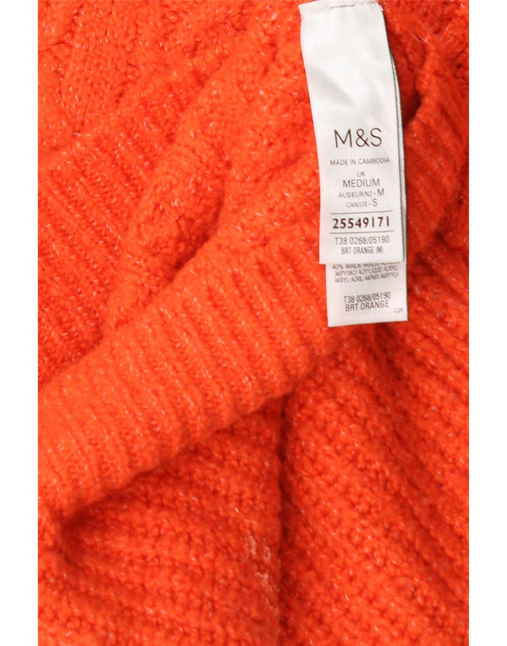 Marks & Spencer Dame Turtle Neck Jumper Sweater UK 14 Medium Orange