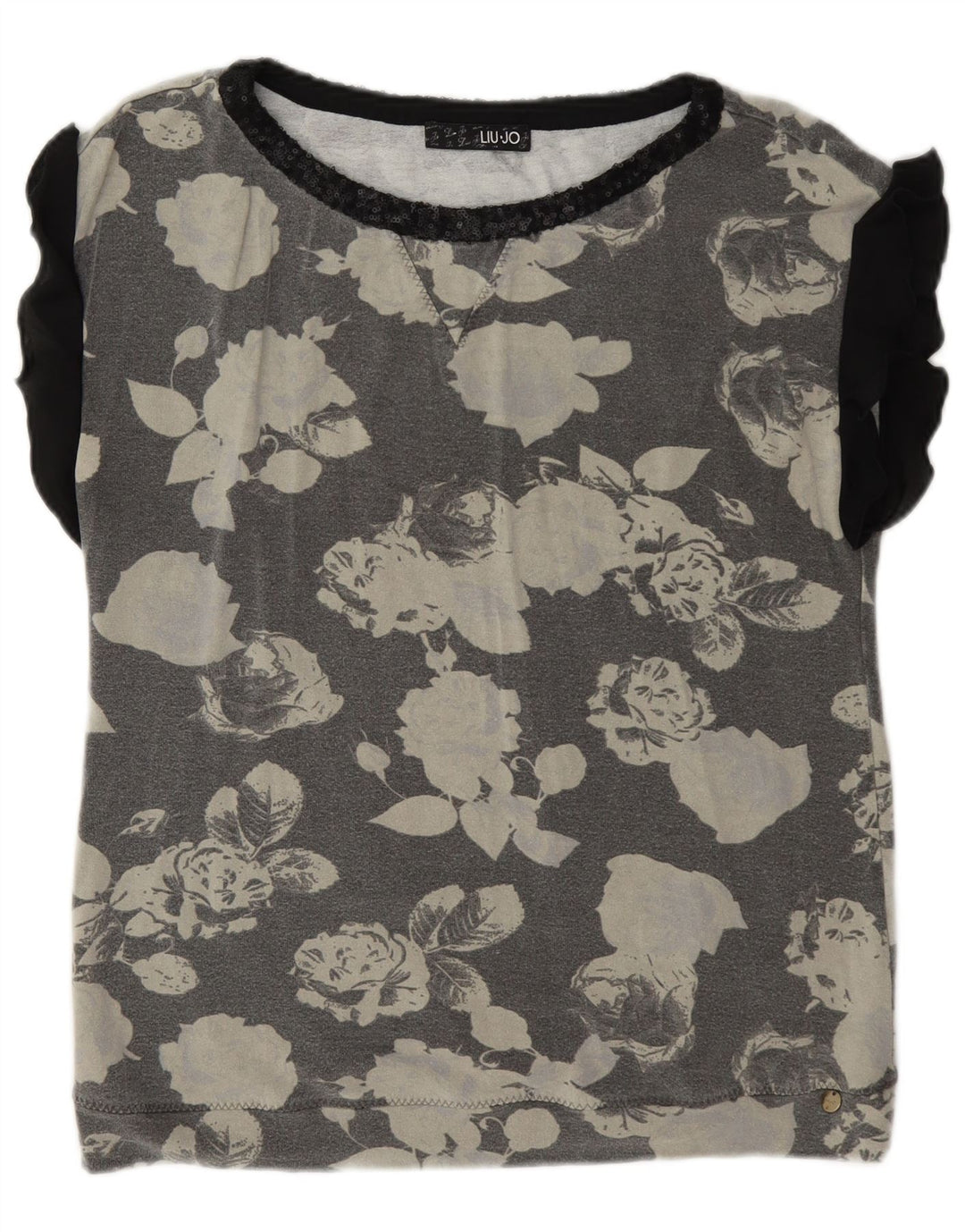 Liu Jo Damebluse Top IT 44 Medium Grey Floral Viscose