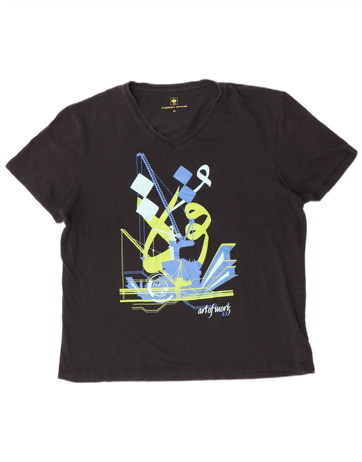 Engelbert Strauss Herre Graphic T-Shirt Top XL Sort Bomuld