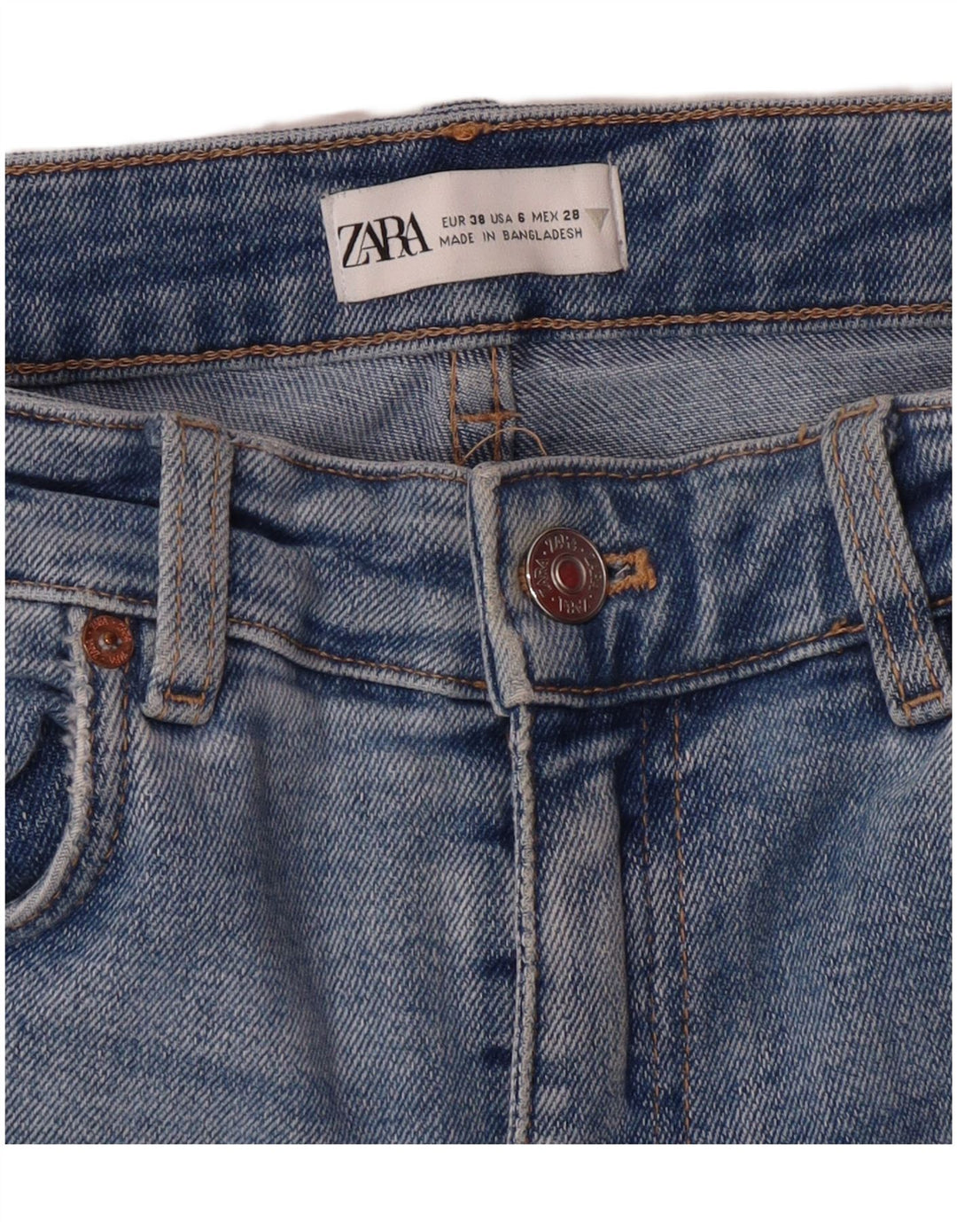 Zara Dame Højtalje Skinny Jeans EU 38 Small W28 L27 Blue Classic