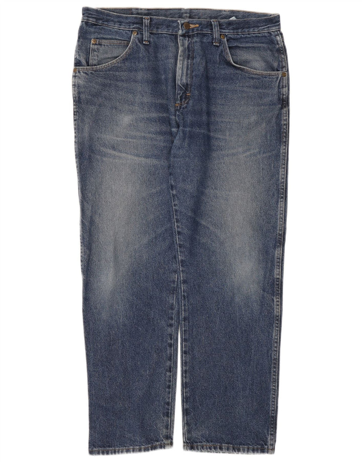 Wrangler Herre Regular Fit Straight Jeans W36 L29 Blå Bomuld
