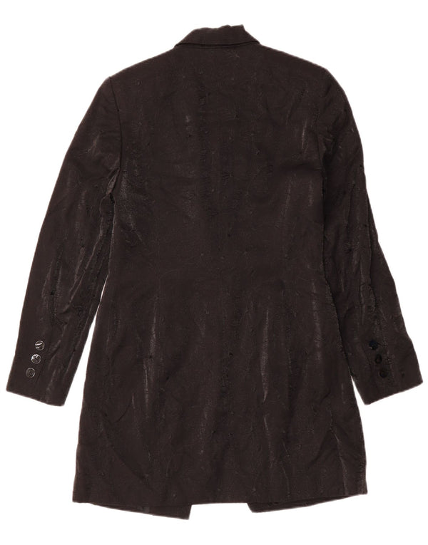 RICHARDS Dameoverfrakke UK 10 Small Black Floral Viscose