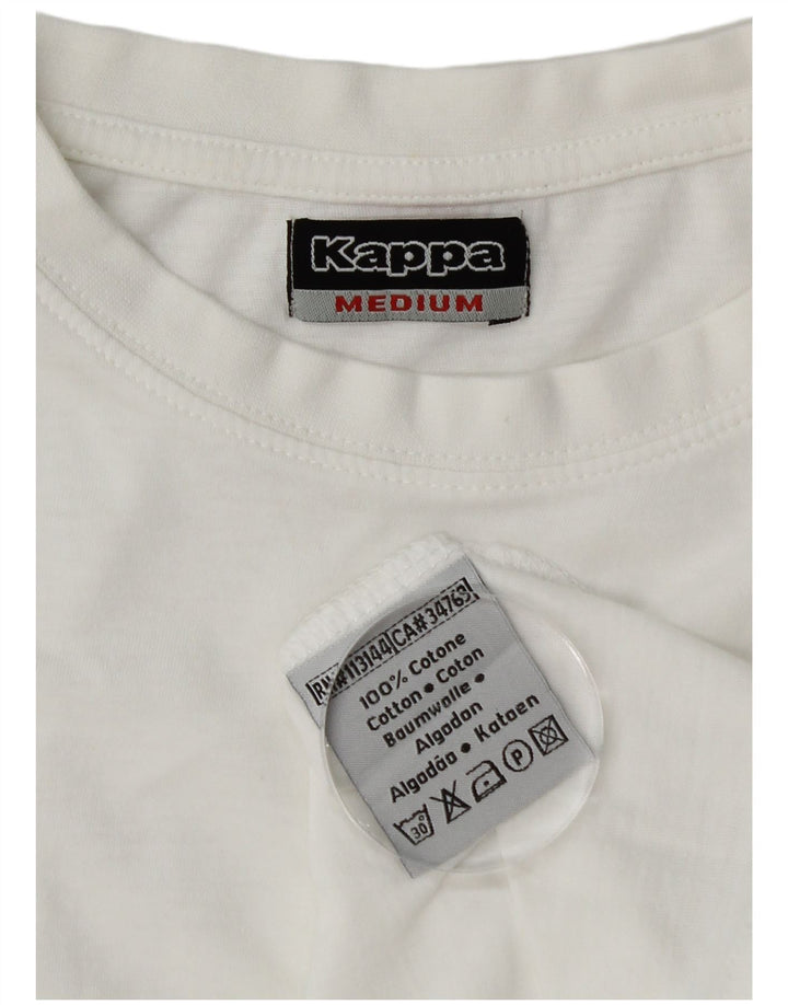 Kappa Herre T-Shirt Top Medium Hvid Bomuld