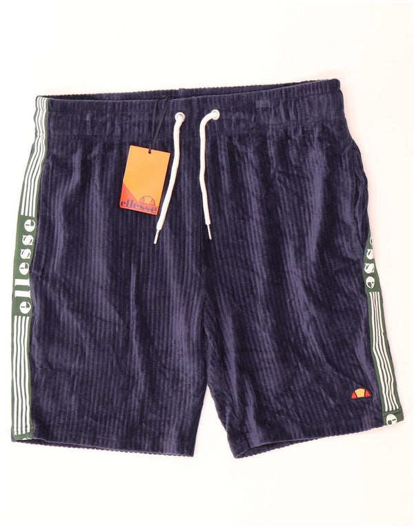 Ellesse Herre Graphic Velvet Sports Shorts Large Navy Blue Colourblock