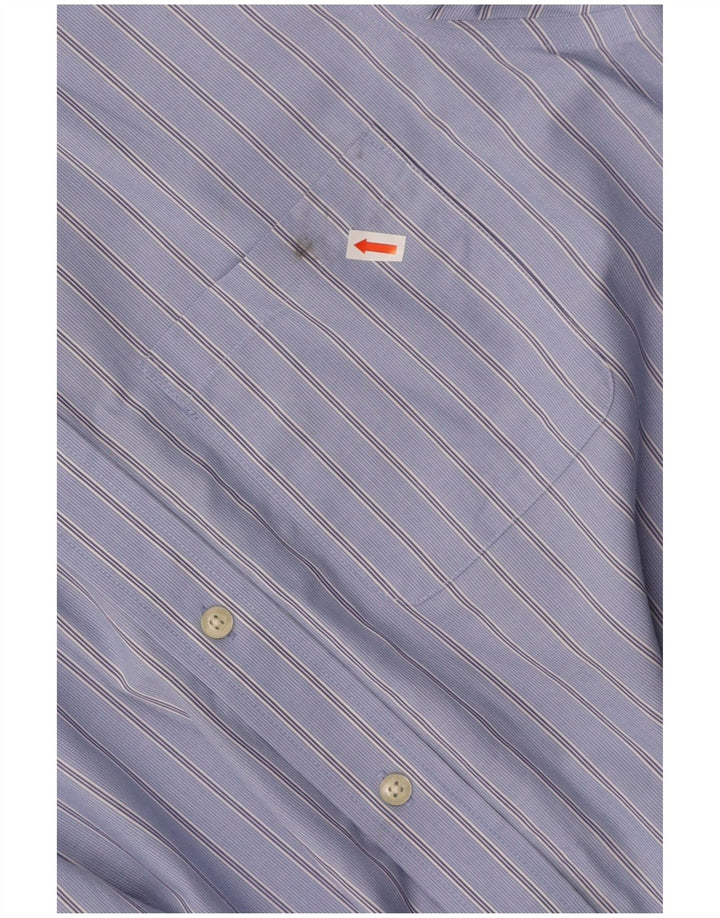 CHAPS Mens Shirt Size 15 1/2 Medium Blue Striped Cotton