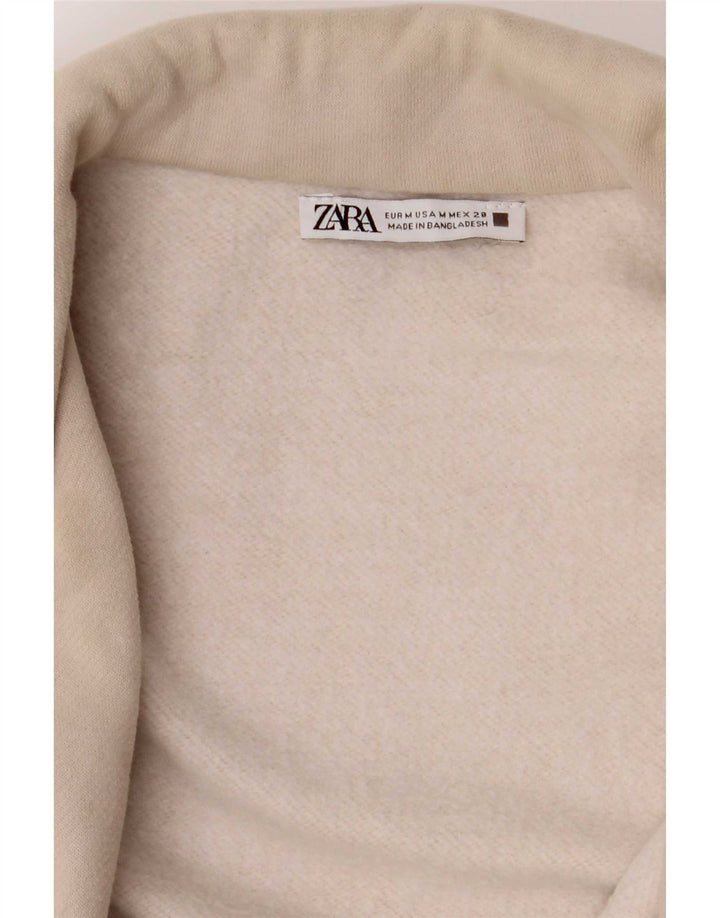 Zara Womens Oversized Open Overcoat UK 14 Medium Beige Bomuld